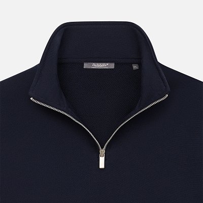 Толстовка на молнии унисекс FLOW, темно-синяя, размер XS/S