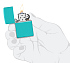 Зажигалка ZIPPO Classic с покрытием Flat Turquoise, латунь/сталь, бирюзовая, глянцевая, 38x13x57 мм - Фото 5