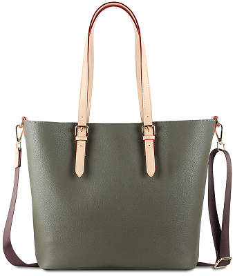 Сумка-шоппер BUGATTI Ella, оливковая, полиуретан, 47,5х12х32 см