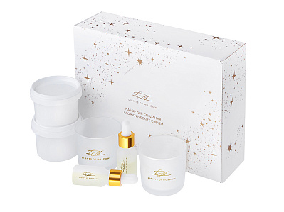 Набор для создания 2-х ароматических свечей: имбирный пряник, рождественская елка (Белый)