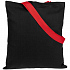 Холщовая сумка BrighTone, черная с красными ручками - Фото 2