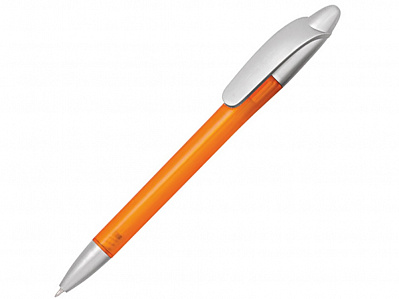 Ручка пластиковая шариковая Кейдж (Серебристый/оранжевый)