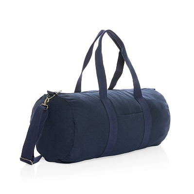 Спортивная сумка Impact из переработанного неокрашенного канваса AWARE™, 285 г/м² (Темно-синий;)