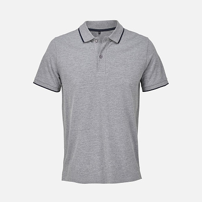 Рубашка поло унисекс Palermo  с темно-синим (Серый меланж)