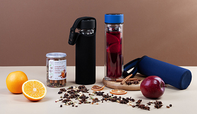 Набор подарочный "Pleasure": термос "Остин", специи, черный