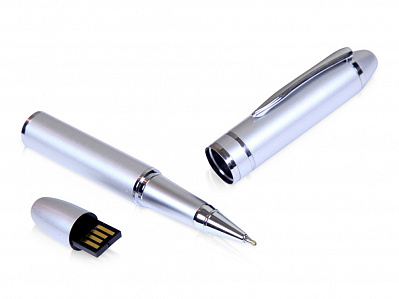 USB 2.0- флешка на 64 Гб в виде ручки с мини чипом (Серебристый)