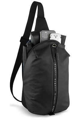 Рюкзак BUGATTI Blanc Delight, чёрный, нейлон RPET600D/тарпаулин/полиэстер, 18х10х31 см, 5 л