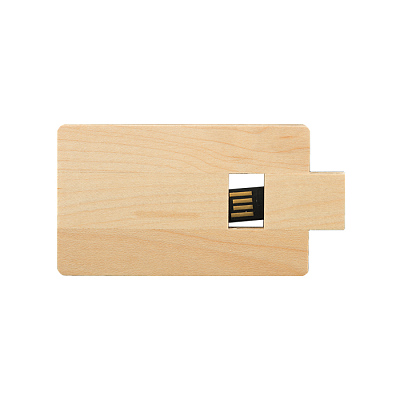 Карточка 17 Визитка деревянная, светлое дерево, 4Гб