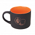Кружка YASNA  с покрытием SOFT-TOUCH, черный с оранжевым, 310 мл, фарфор - Фото 3