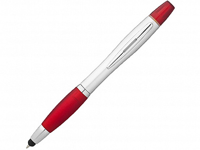 Ручка-стилус шариковая Nash с маркером (Красный/серебристый)
