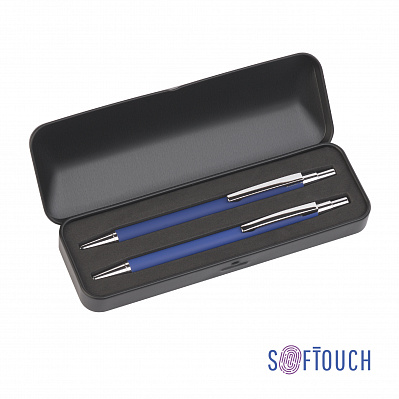 Набор "Ray" (ручка+карандаш), покрытие soft touch  (Синий)