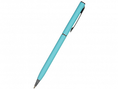 Ручка металлическая шариковая Palermo, софт-тач (Бирюзовый/серебристый)