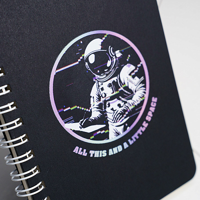 Блокнот на двойной пружине HELIX MINI, 105 х 150  мм, черный с красным, блок в клетку