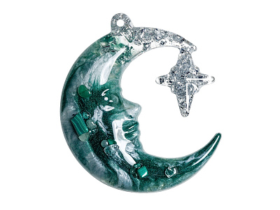 Набор елочных игрушек: Полумесяц, Снежинка