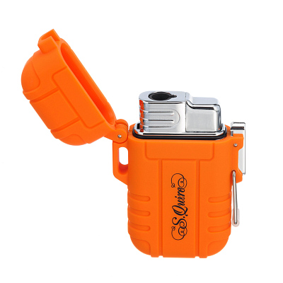 Зажигалка S.Quire газовая, турбо, водонепроницаемая, оранжевая