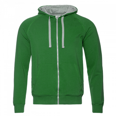 Толстовка мужская STAN с капюшоном на молнии футер без начёса 260, 61 (Зелёный)