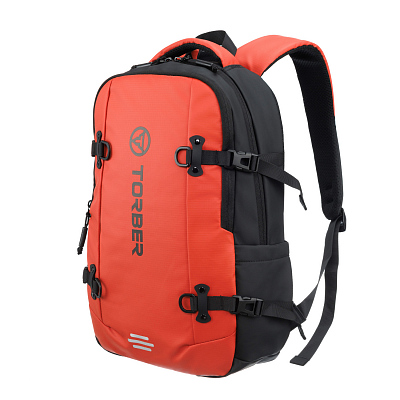 Рюкзак спортивный TORBER Xtreme 18", оранжевый/чёрный, 31 х 12 х 46 см, 17л