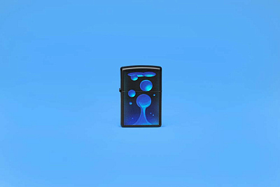 Зажигалка ZIPPO Lava Lamp с покрытием Black Light, латунь/сталь, черная,матовая 38x13x57 мм