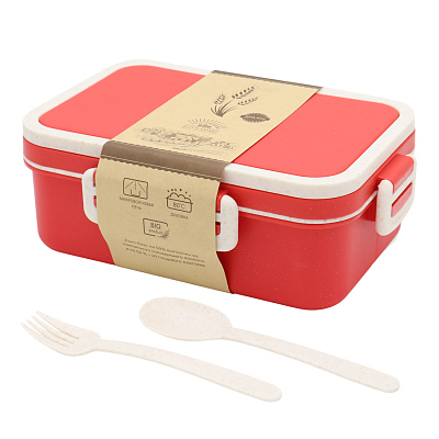Ланчбокс (контейнер для еды) Inar из пшеничного волокна  (Красный.)