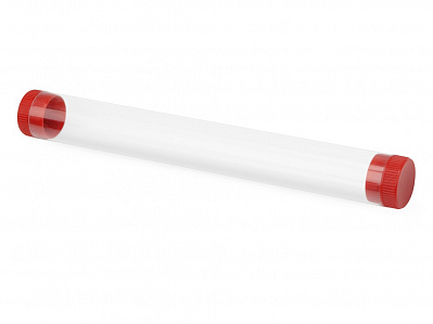 Футляр-туба пластиковый для ручки Tube 2.0 (Прозрачный/красный)