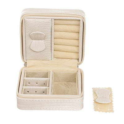 Шкатулка для украшений Jardin D'Ete, цвет бежевый, "рептилия" , 9 х 8 х 5 см