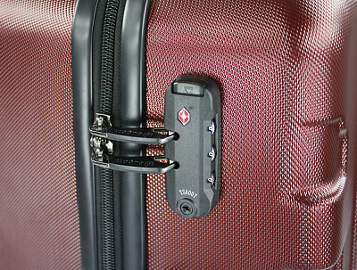 Чемодан BUGATTI Galatea, бордовый, поликарбонат / АБС-пластик, 36,5х24,5х56 см, 38 л