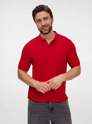 Рубашка поло унисекс Upswing, серый меланж (Красный)