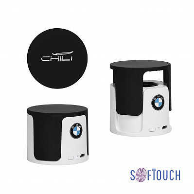 Беспроводная Bluetooth колонка "Echo", покрытие soft touch  (Белый с черным)