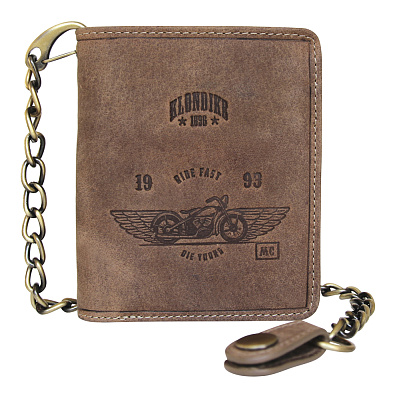 Бумажник KLONDIKE «Wayne Bike», натуральная кожа в светло-коричневом цвете, 10,5 х 12,5 х 2,5 см (Коричневый)