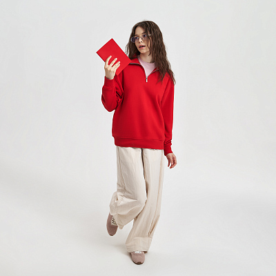 Толстовка на молнии унисекс Флоу (Flow), красная