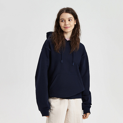 Худи релакс унисекс ADVENTURE, темно-синий, размер XL/2XL (Синий)