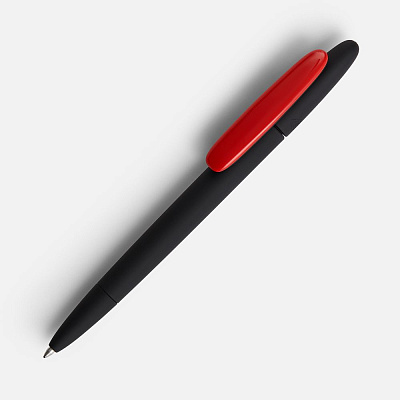 Ручка шариковая Prodir DS5 TRR-P Soft Touch, черная с красным (Красный)