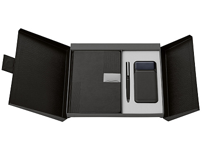 Подарочный набор Tesla с блокнотом А5, ручкой и пауэрбенком на 10 000 mAh