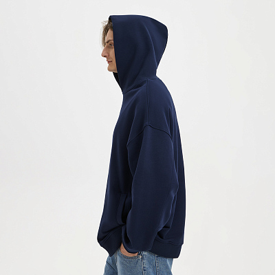 Худи оверсайз унисекс Фьюжн (Fusion), темно-синий, размер XS/S