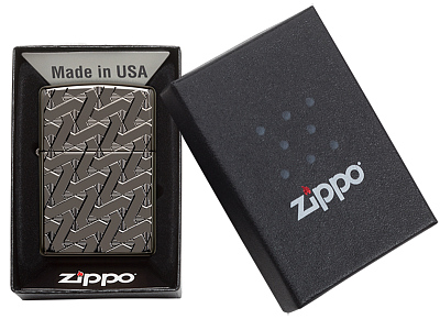 Зажигалка ZIPPO Armor® с покрытием High Polish Black Ice®, латунь/сталь, чёрная, 38x13x57 мм