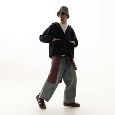 Ветровка (анорак) оверсайз унисекс RISSMAN, черная