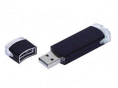 USB 2.0- флешка промо на 16 Гб прямоугольной классической формы (Черный)