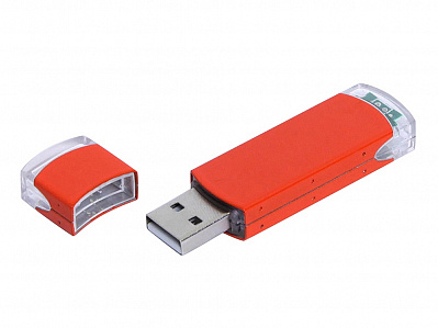 USB 2.0- флешка промо на 64 Гб прямоугольной классической формы (Оранжевый)