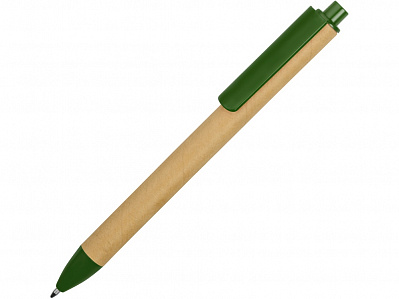 Ручка картонная шариковая Эко 2.0 (Бежевый/зеленый)