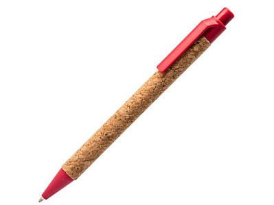 Ручка шариковая COMPER Eco-line с корпусом из пробки (Натуральный, красный)