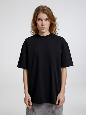 Футболка оверсайз унисекс Sideline, черная (Чёрный)