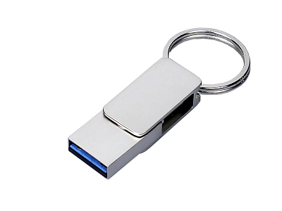 USB 3.0- флешка Mercury на 16 Гб с поворотным механизмом и дополнительным разъемом Type-C