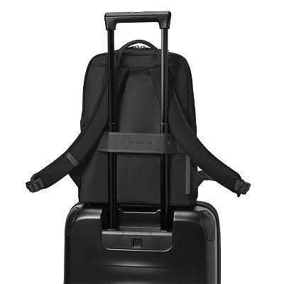 Рюкзак VICTORINOX Victoria Signature Compact Backpack, черный, нейлон/кожа, 30x16x38 см