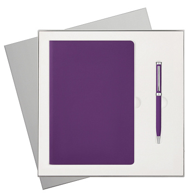 Подарочный набор Spark, фиолетовый (ежедневник, ручка) (Фиолетовый, серый)