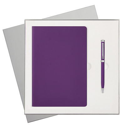 Подарочный набор Spark, фиолетовый (ежедневник, ручка)