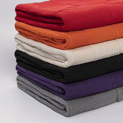 Плед Селла (Cella) вязаный, фиолетовый (без подарочной коробки)