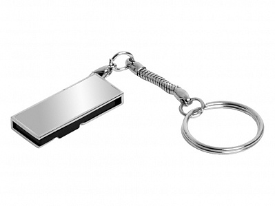 USB 2.0- флешка на 32 Гб с поворотным механизмом и зеркальным покрытием (Серебристый)