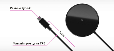 Беспроводное ЗУ Olmio MagCharge, белый