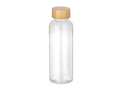 Бутылка из переработанного пластика rPET Kato Bamboo с бамбуковой крышкой, 500 мл (Прозрачный)
