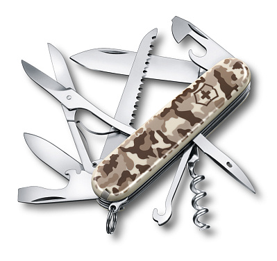 Нож перочинный VICTORINOX Huntsman Desert Camouflage, 91 мм, 15 функций, бежевый камуфляж (Разноцветный)